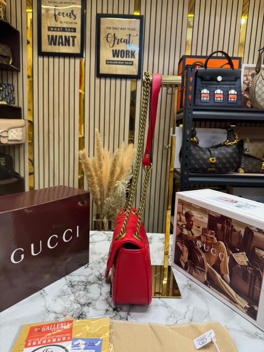 Gucc_i GG Marmont Premium Quality With Double Box And Dust Bag (Red) (446744)