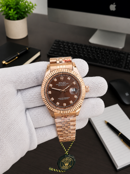 ROLEEX DATEJUST RG CHOCO DIAMOND DIAL AT294