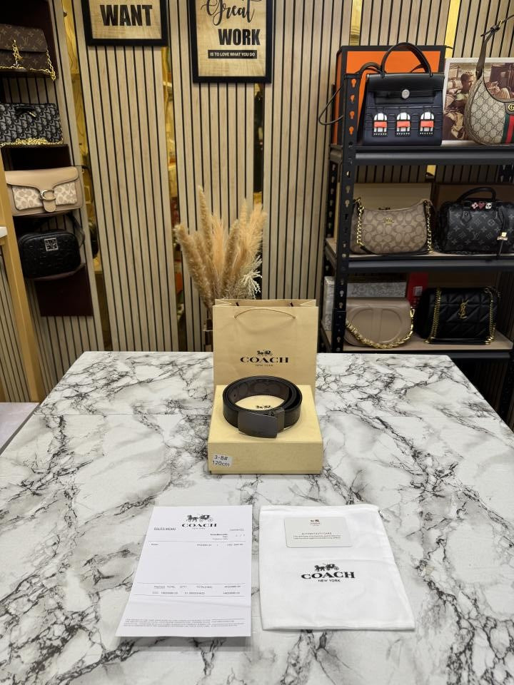 COAC_H REVERSIBLE BELT WTIH OG BOX AND DUST BAG WITH CARRY BAG (3-8)