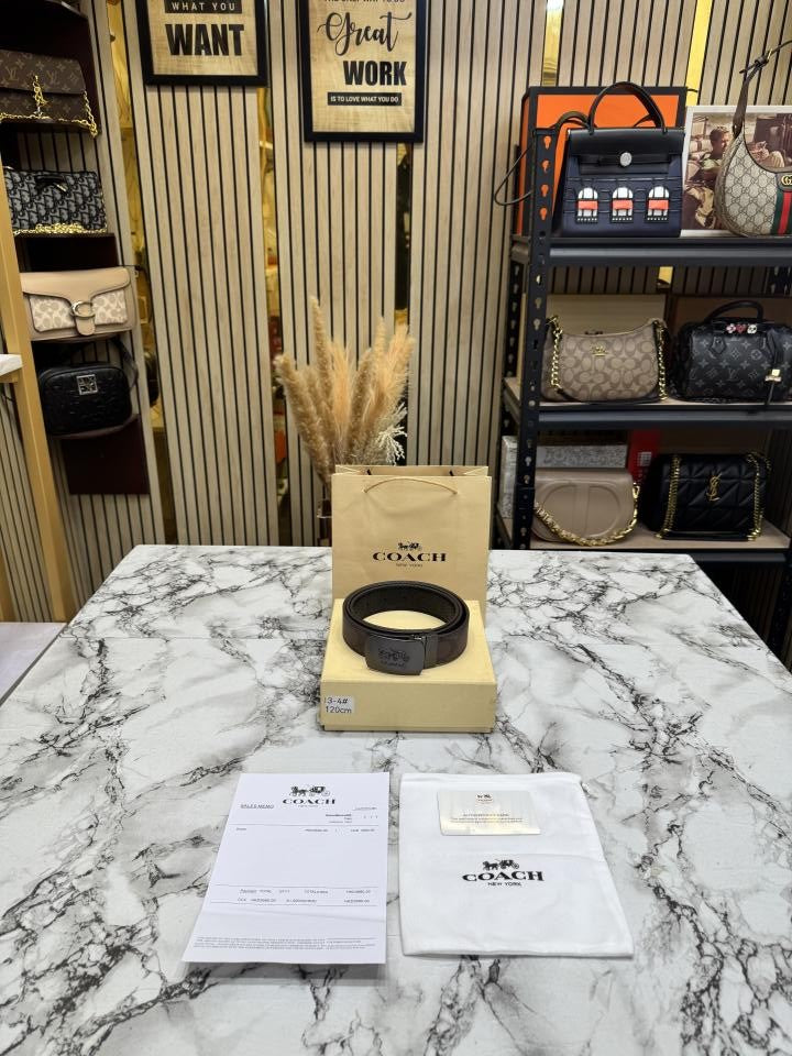 COAC_H REVERSIBLE BELT WTIH OG BOX AND DUST BAG WITH CARRY BAG (3-4)