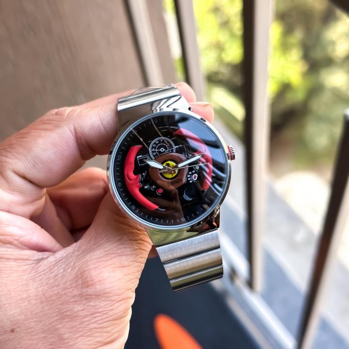 FERRARI MENS WATCH SILVER BLACK