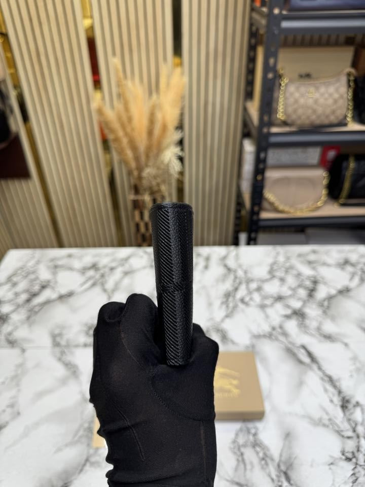 Burberr_y London Check Leather Bifold Wallet  Black