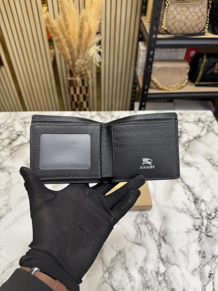 Burberr_y London Check Leather Bifold Wallet  Black