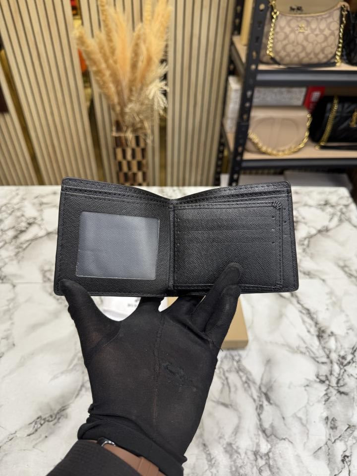 Burberr_y London Check Leather Bifold Wallet  Black