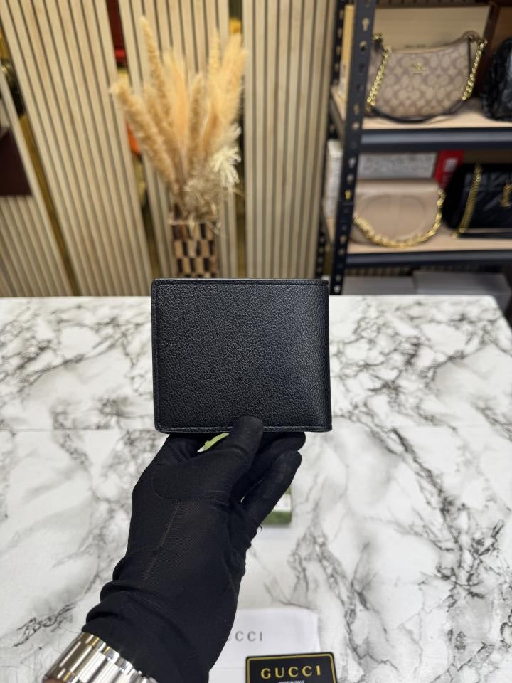 Gucc_i GG Marmont Leather Bifold Wallet With Og Box And Dust Bag  Black (C4124)