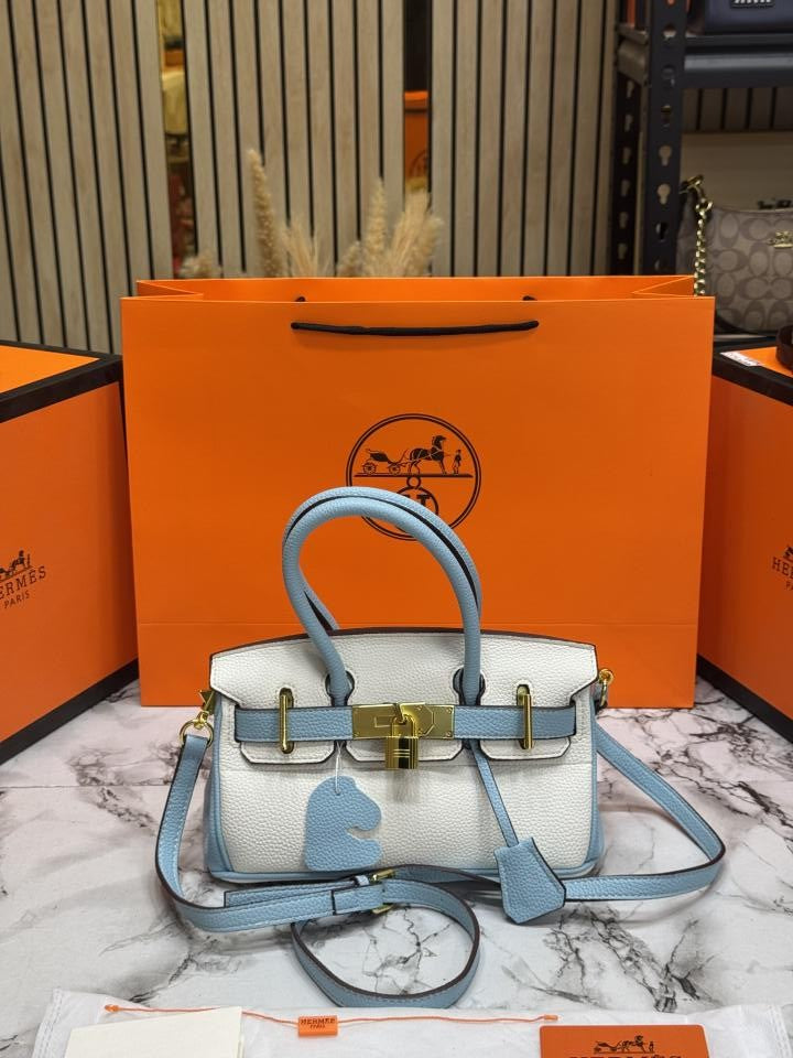 HERME_S TOGO HORSESHOE BIRKIN HANDBAG WITH OG BOX AND DUST BAG WITH CARRY BAG (BLUE)