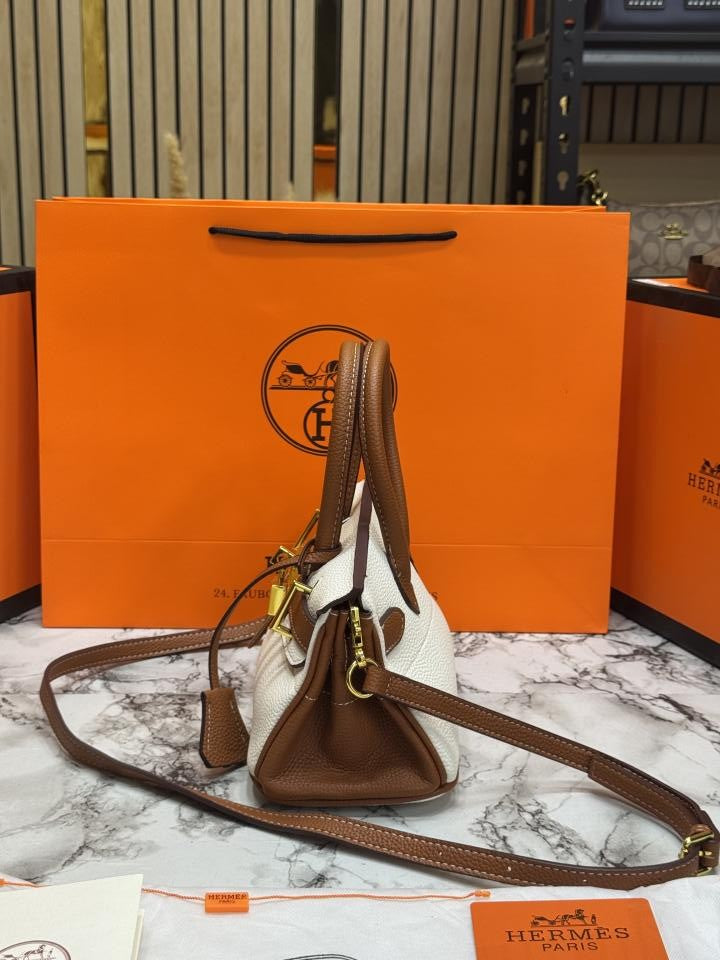 HERME_S TOGO HORSESHOE BIRKIN HANDBAG WITH OG BOX AND DUST BAG WITH CARRY BAG (BROWN)