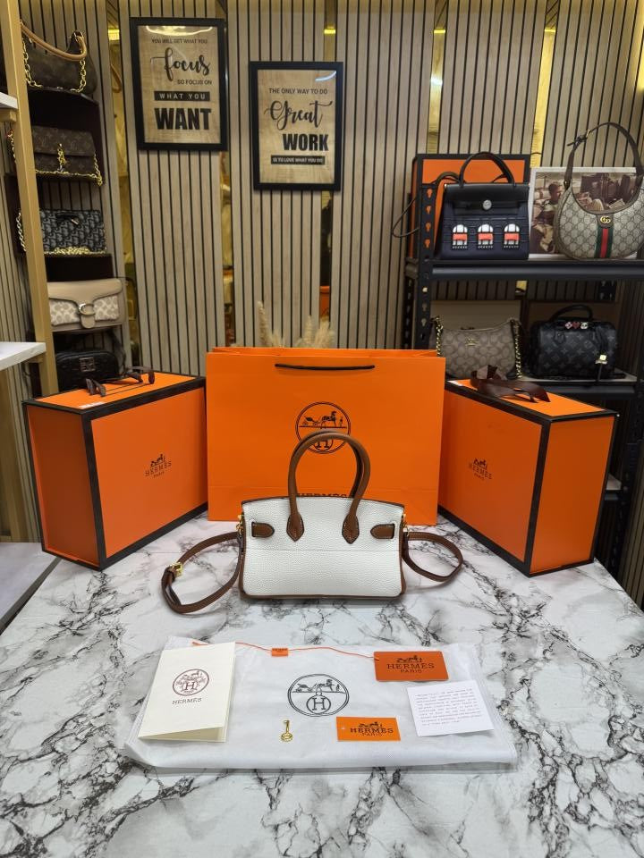HERME_S TOGO HORSESHOE BIRKIN HANDBAG WITH OG BOX AND DUST BAG WITH CARRY BAG (BROWN)