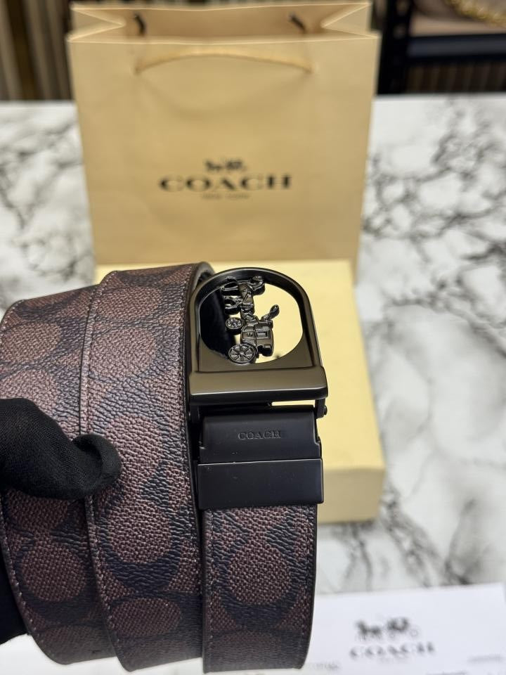 Coac_h Signature Plaque Reversible Leather Belt  BrownBlack (3-5)