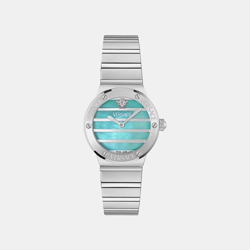 Versace Greca Logo Pearl Silver Sky Blue
