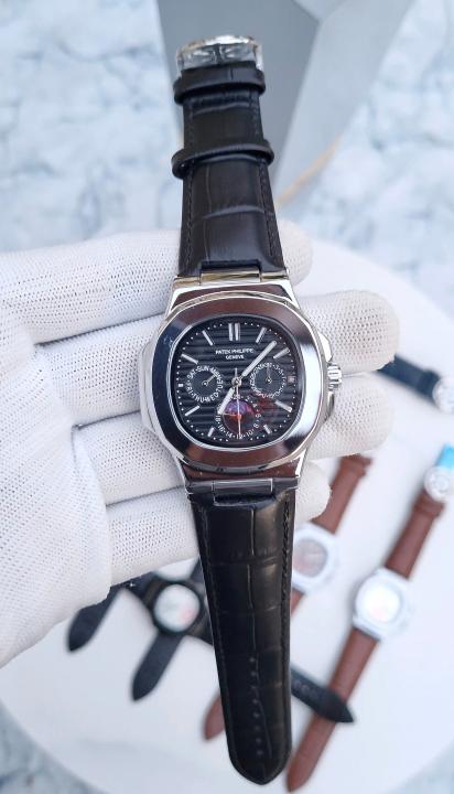 PATEK PHILLIPPE SUN MOON BLACK SILVER BLACK DIAL 378