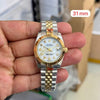 Rolex Date Just Silver Gold White 31mm