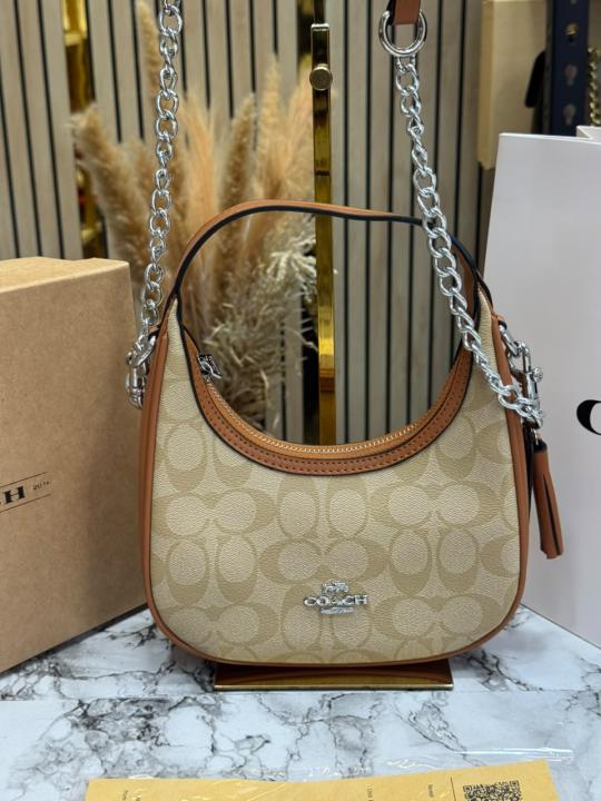 Coac_h Signature Canvas Crescent Bag With Box And Dust Bag Including Carry Bag (5006-2)