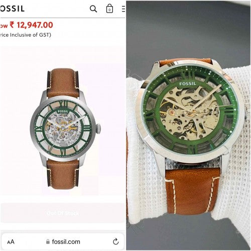 FOSSIL_TOWNSMAN BROWN SILVER GREEN DAIL F144