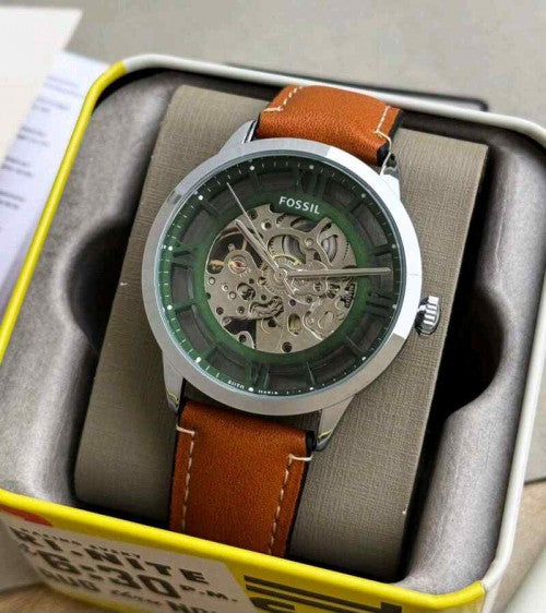 FOSSIL_TOWNSMAN BROWN SILVER GREEN DAIL F144