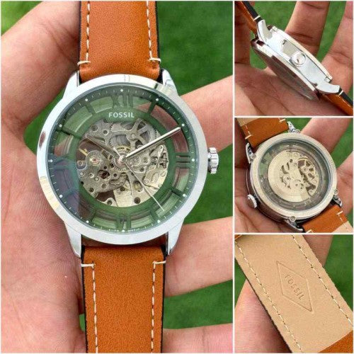 FOSSIL_TOWNSMAN BROWN SILVER GREEN DAIL F144