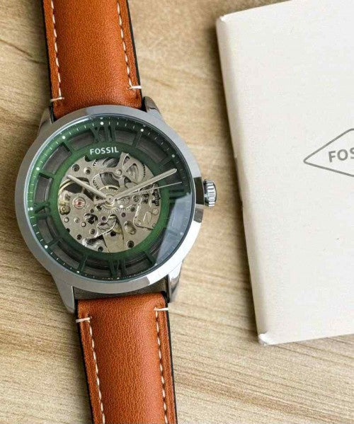 FOSSIL_TOWNSMAN BROWN SILVER GREEN DAIL F144