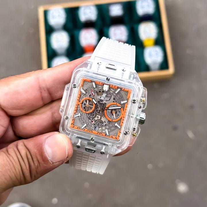 HUBLO_T TRANSPARENT CHORONO WATCH