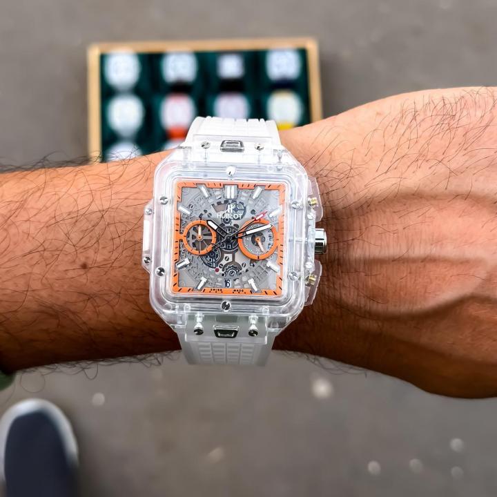 HUBLO_T TRANSPARENT CHORONO WATCH