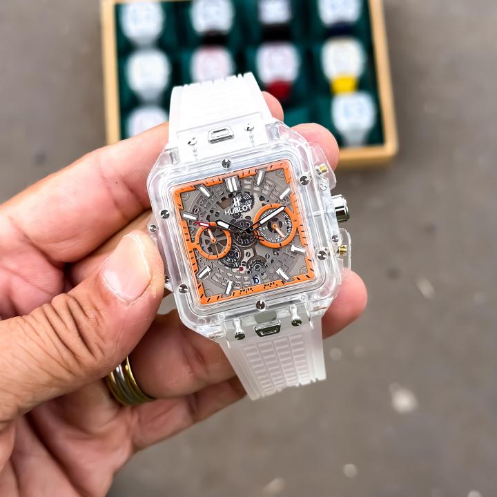 HUBLO_T TRANSPARENT CHORONO WATCH