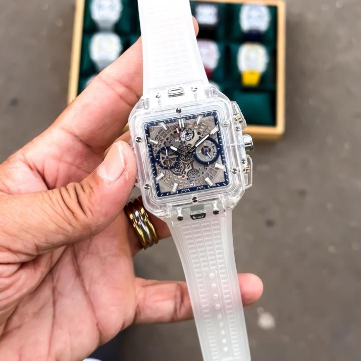HUBLO_T TRANSPARENT CHORONO WATCH