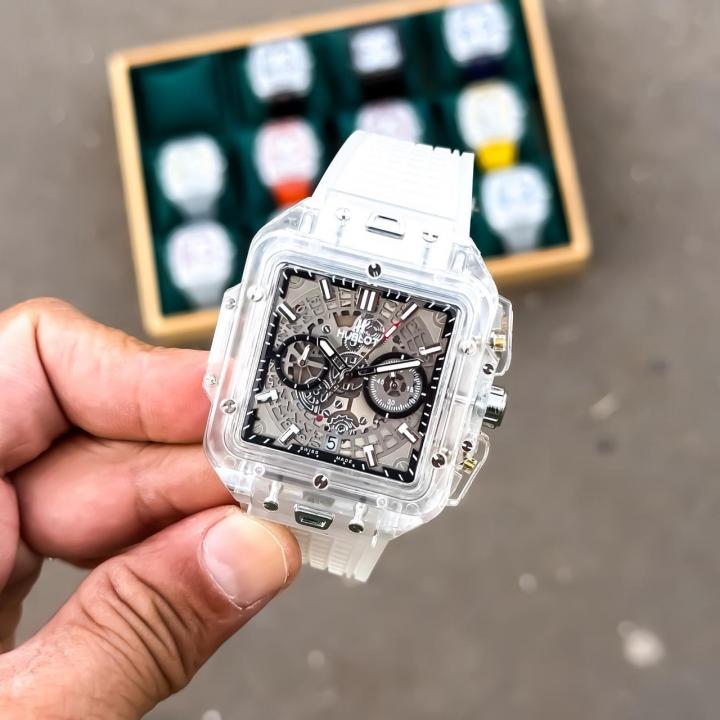 HUBLO_T TRANSPARENT CHORONO WATCH
