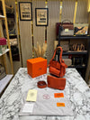 Herme_s Picotin Pouch Hand Bag Including Horse Charm Original Box And Dust Bag (Orange)