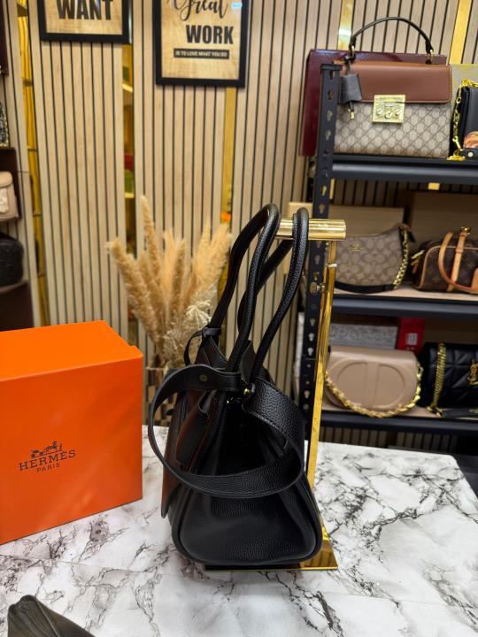 Herme_s Picotin Pouch Hand Bag Including Horse Charm Original Box And Dust Bag (Black)