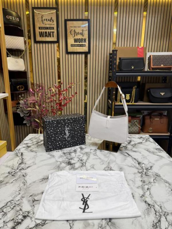 Yves Saint Laurent Ysl Hobo Shoulder Bag With Box And Dust Bag (White-2508)