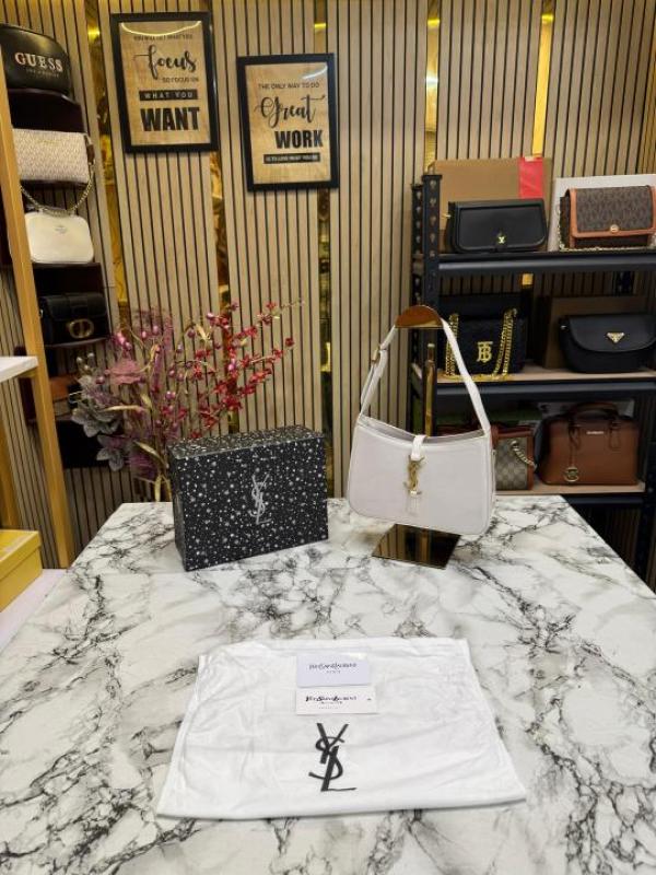 Yves Saint Laurent Ysl Hobo Shoulder Bag With Box And Dust Bag (White-2508)