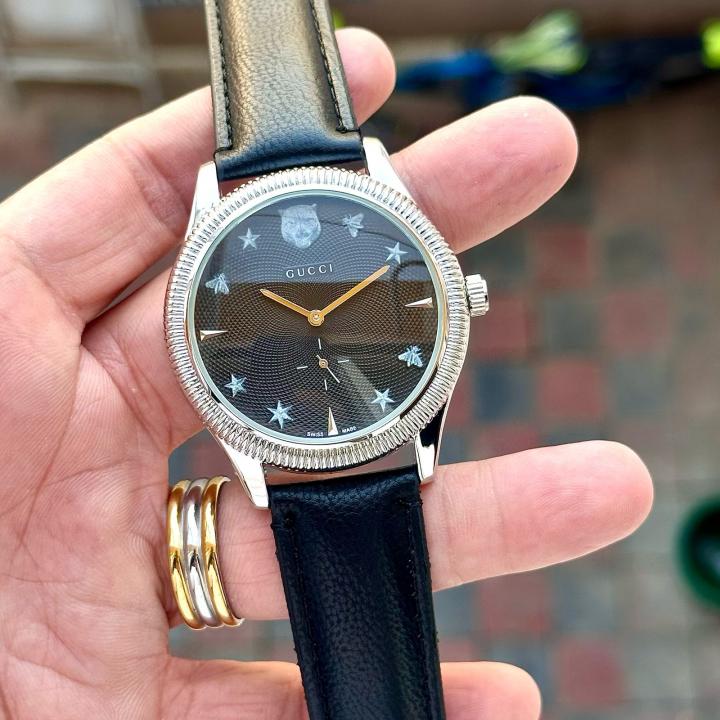 GUCC_I MENS LEATHER WATCH