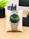 TISSSOT PRX SILVER GREEN PLANE DIAL AT358