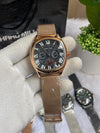 Cartie R Sun Moon Copper Black Dial Mesh Strap AT441