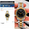 Gues s Day Date Mens Watch Dual Tone Gold