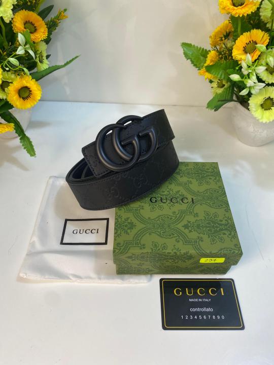 GUCC_I GG EMBOSE PREMIUM MENS BELT WID OG BOX ACCESSORIES 297