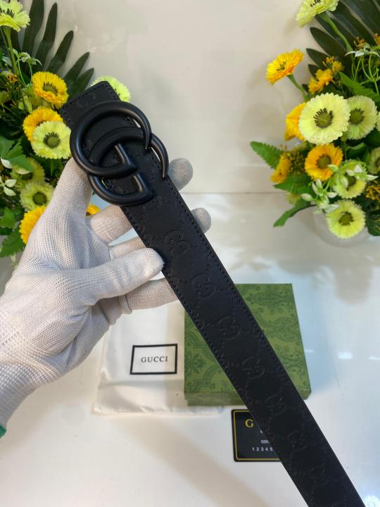 GUCC_I GG EMBOSE PREMIUM MENS BELT WID OG BOX ACCESSORIES 297