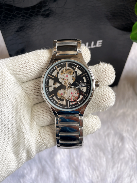 Rad0 Round Automatic Silver Black Dial AT445