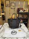 MICHAEL KOR_S MAEVE SIGNATURE LOGO SMALL CONVERTIBLE OPEN TOTE WITH DUST BAG (BLACK) (V-22314)