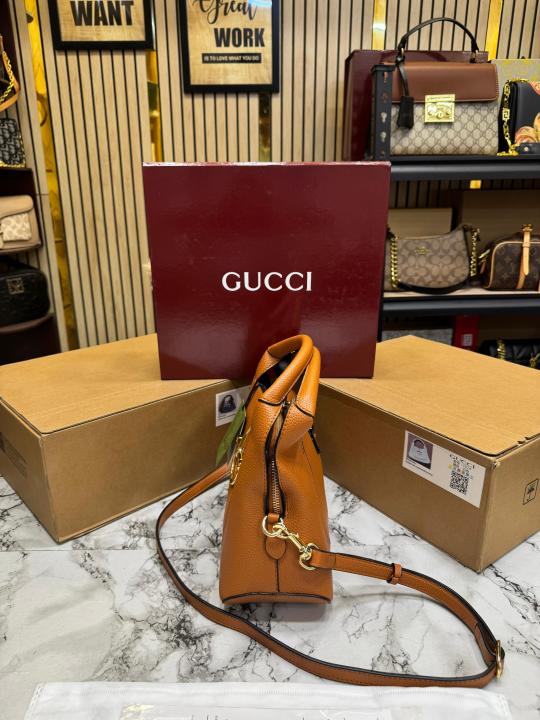 Gucc_i Softbit Medium Top Handle Bag With Double Box And Dust Bag (Brown-161)
