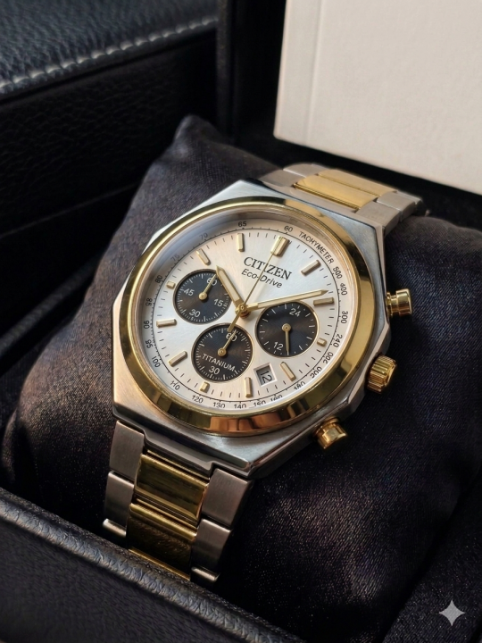 CITIZE N ECODRIVE ZENSHIN TWO TONE WHITE 434