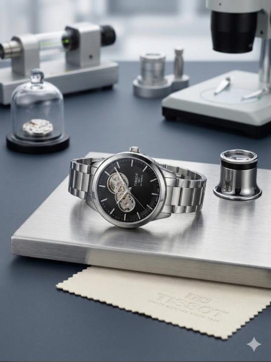 TISSO T AUTOMATIC POWERMATIC SILVER BLACK 446