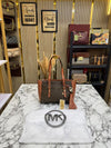 Michael Kor_s Signature MK Tote Handbag With Tassel Charm And Dust Bag (Brown)