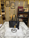 Michael Kor_s Signature MK Tote Handbag With Tassel Charm And Dust Bag (Black)
