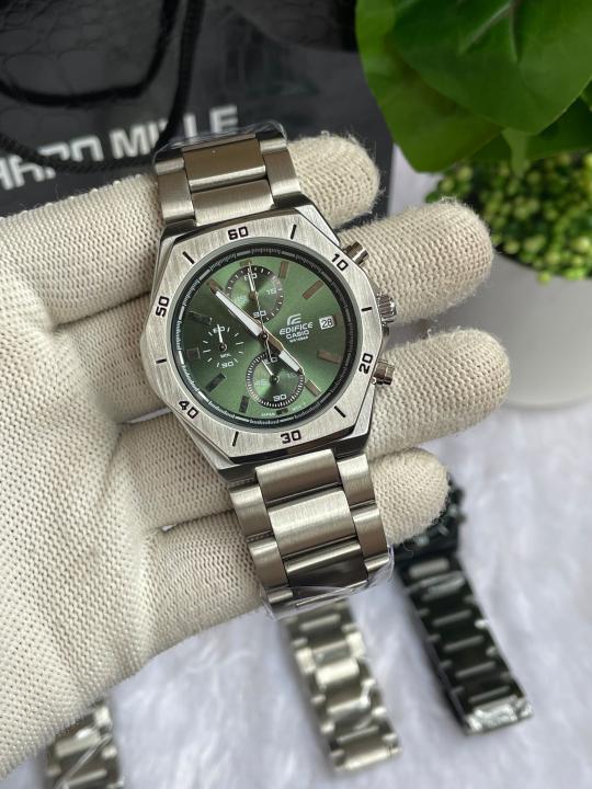 Casio Edifice 640D Silver Green Dial AT443