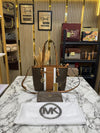 Michael Kor_s Jet Set Travel Signature Logo Tote Bag (Brown)