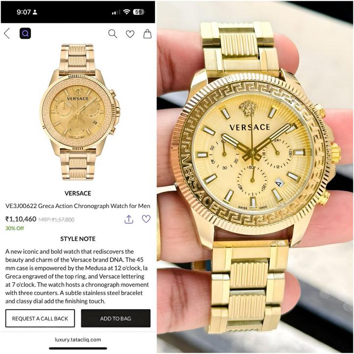 VERSAC E GRACE MENS CHRONOGRAPH WORKING GOLD GOLD 455