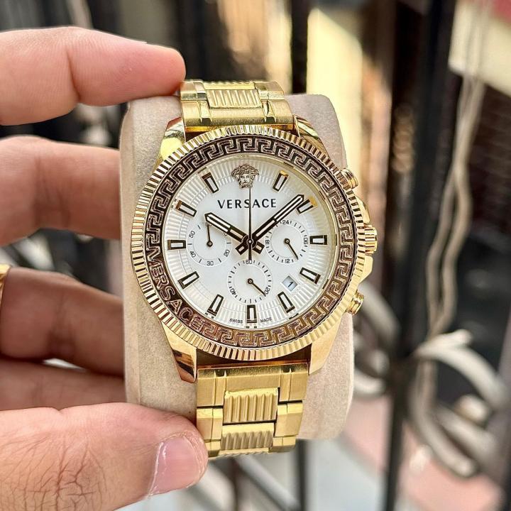 VERSAC E GRACE MENS CHRONOGRAPH WORKING GOLD WHITE 457