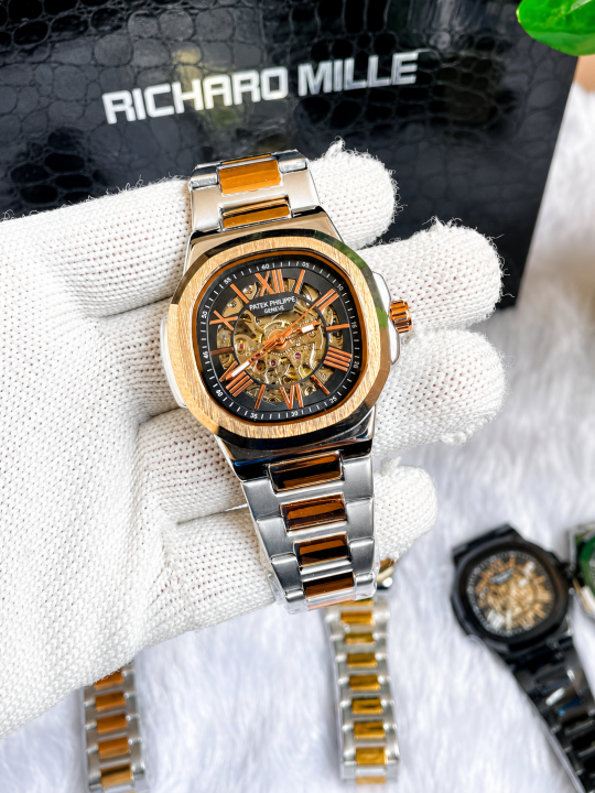 Pate K Philippe Automatic Copper Two Tone Black Dial AT446