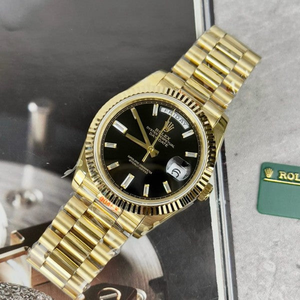 ROLE X DAY DATE GOLD BLACK DIAMOND AUTOMATIC 458