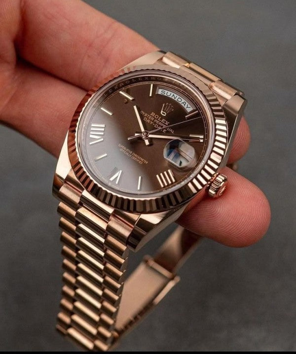 ROLE_X DAY DATE ROSE CHOCOLATE ROMAN AUTOMATIC HEAVY 460